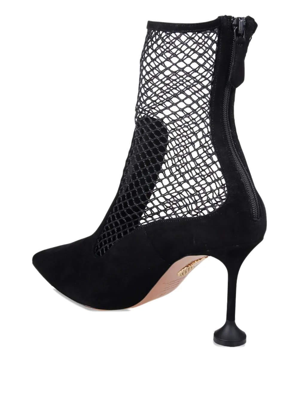 Aquazzura 85mm mesh-insert suede pumps Black