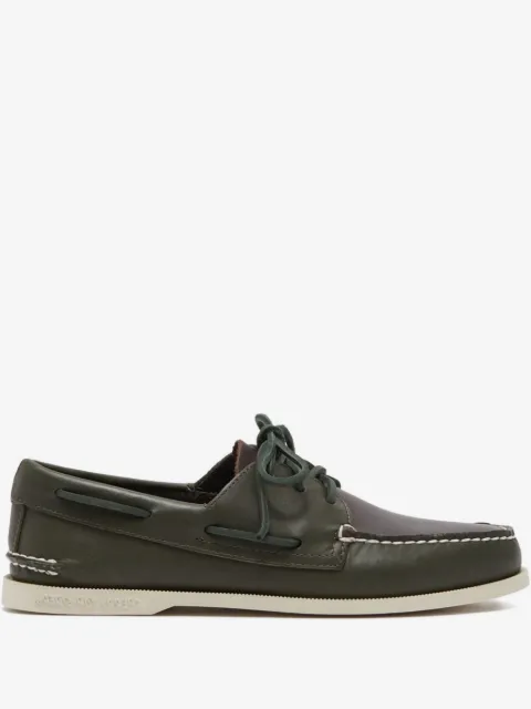 Sperry A/O 3 Eye "Green" boat shoes