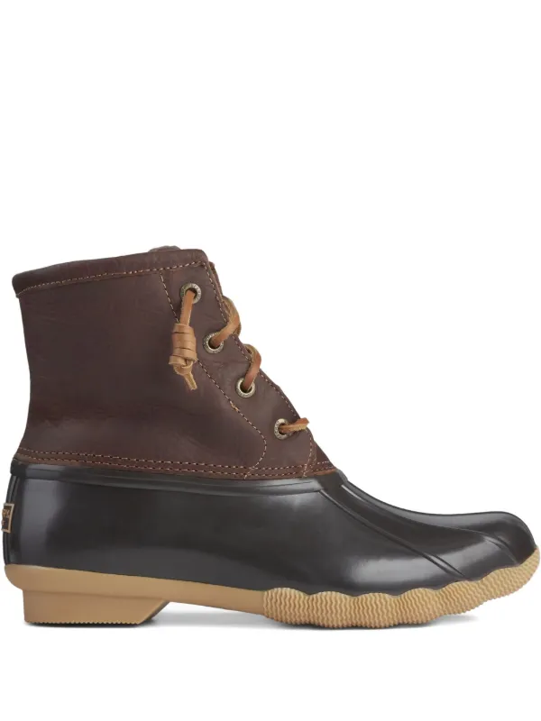 sperry duck boots black and brown