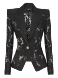 Balmain lace-patterned structured jacket - Black
