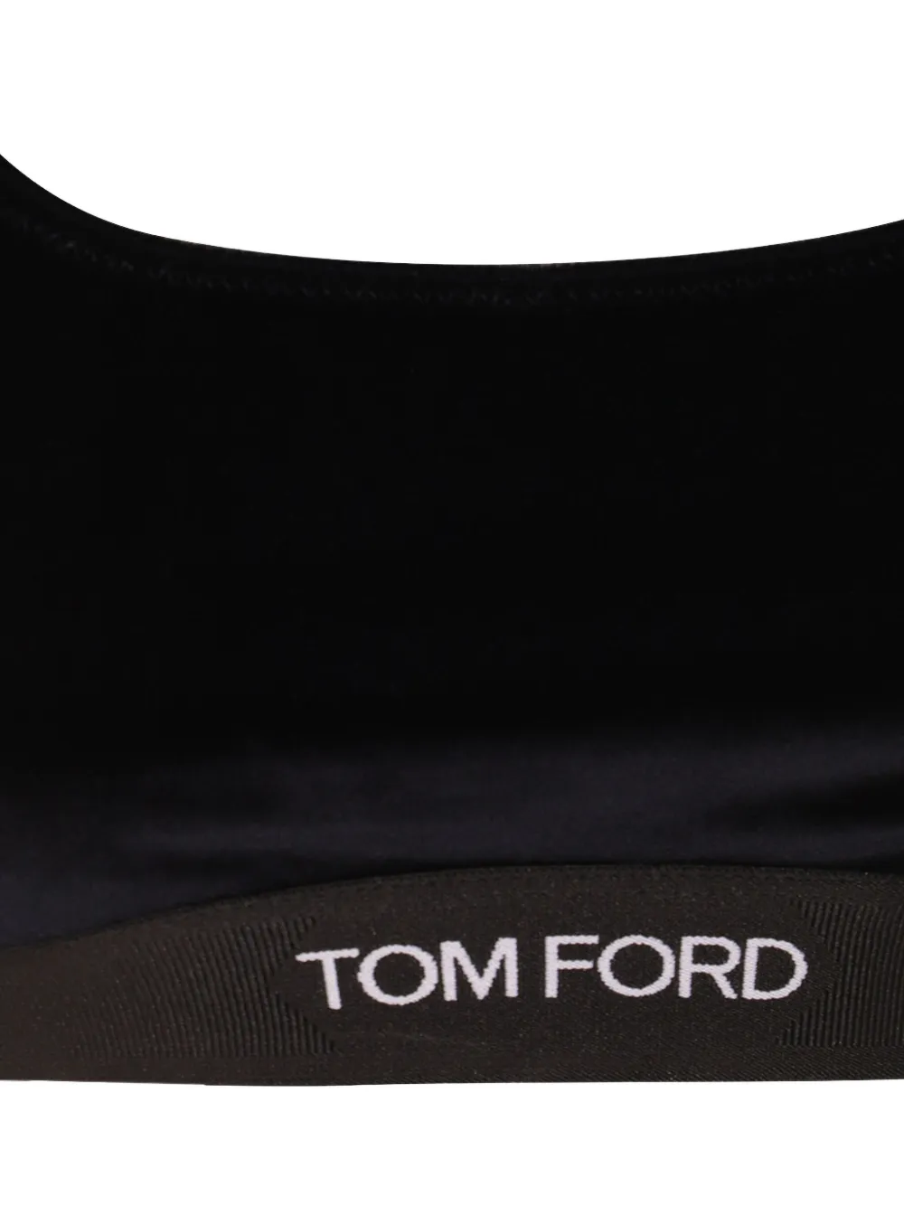 TOM FORD Fluwelen top met logo Blauw