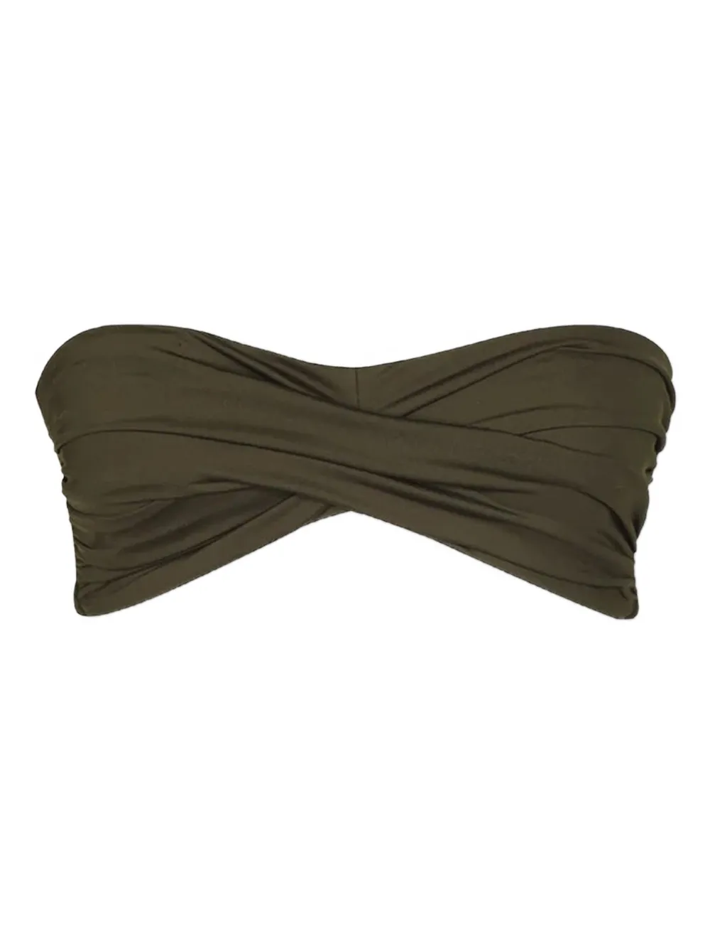 Johanna Ortiz Sea Sprite Gathered-bandeau Bikini Top In Green