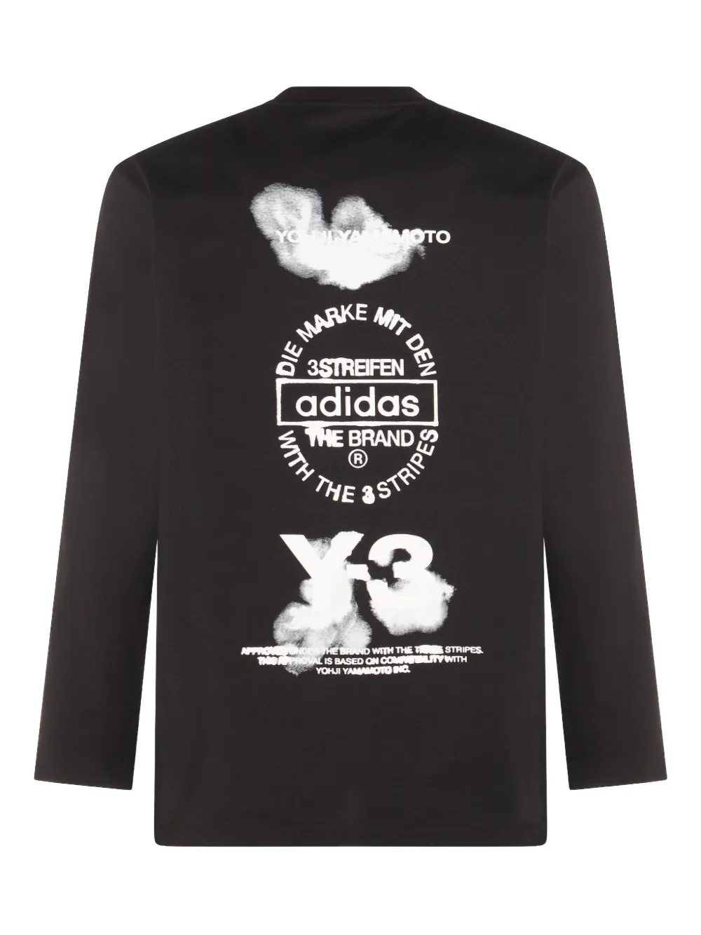 Y-3 Logo-print Long-sleeve T-shirt In Black
