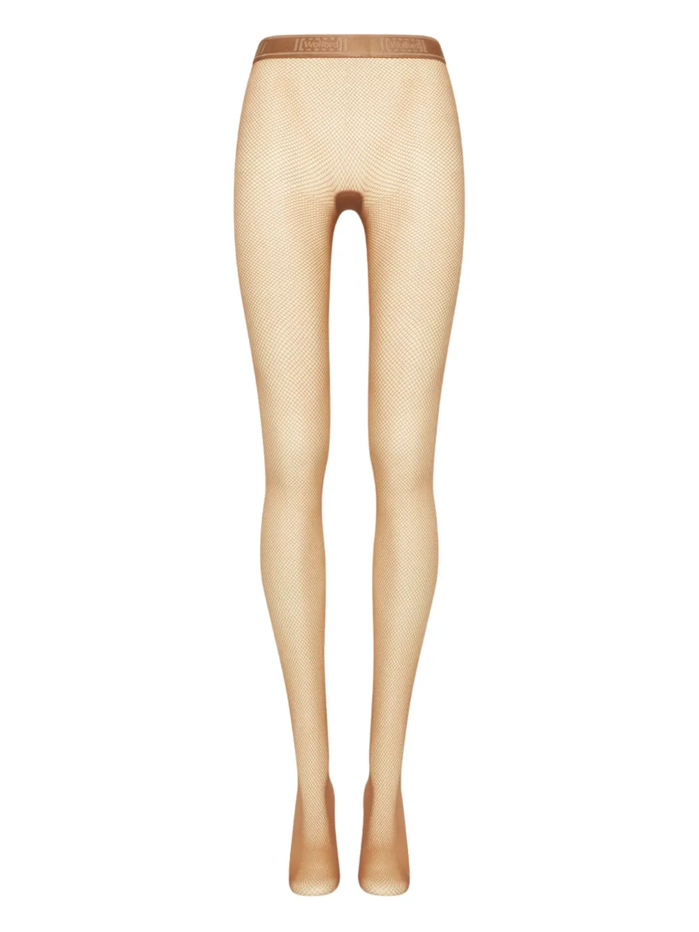 fishnet logo-waistband tights