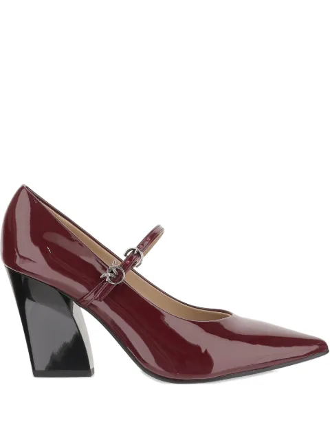 PINKO 80MM patent leather ankle-strap pumps