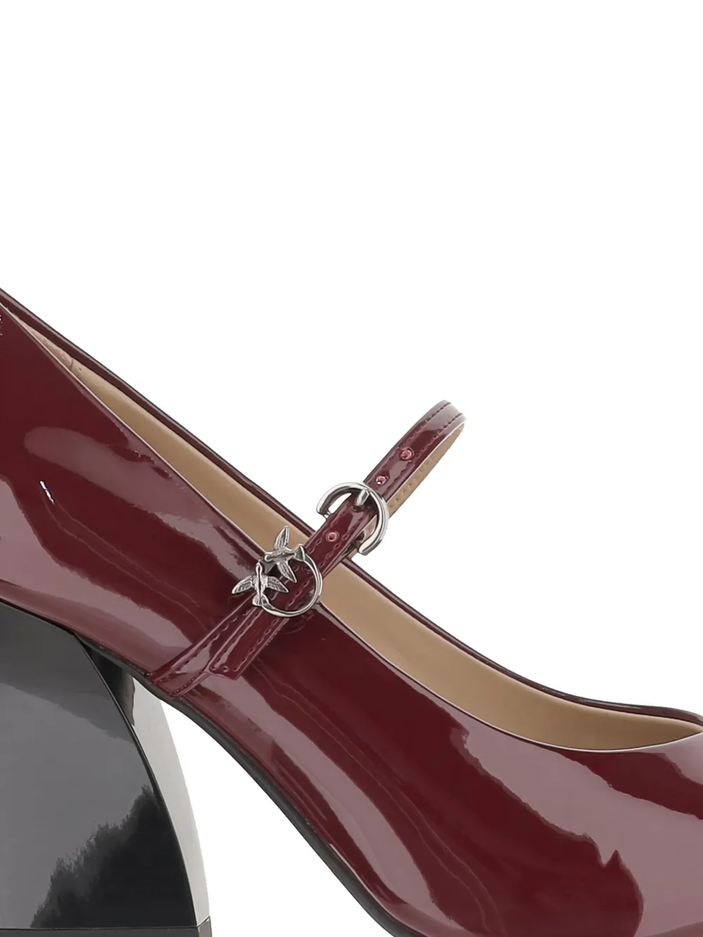 PINKO 80MM patent leather ankle-strap pumps Red