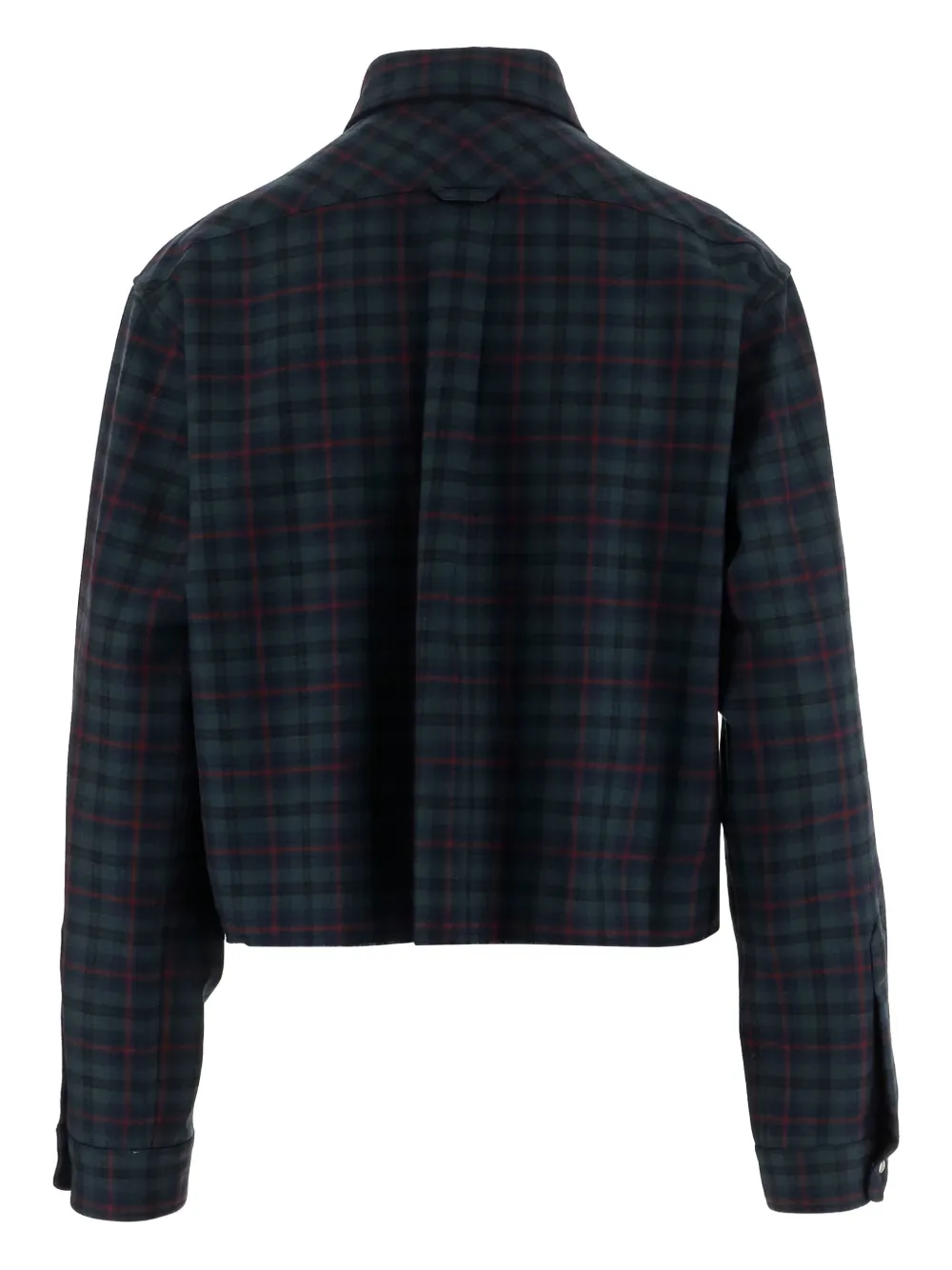 Miu tartan-plaid wool shirt Groen