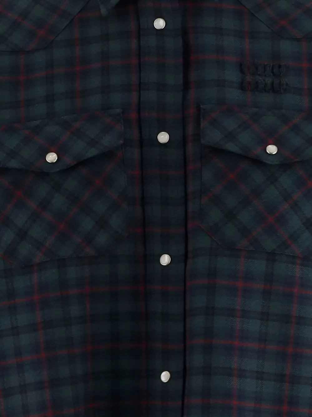 Miu tartan-plaid wool shirt Groen