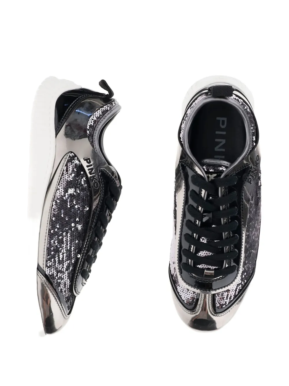 PINKO embellished low-top sneakers Silver