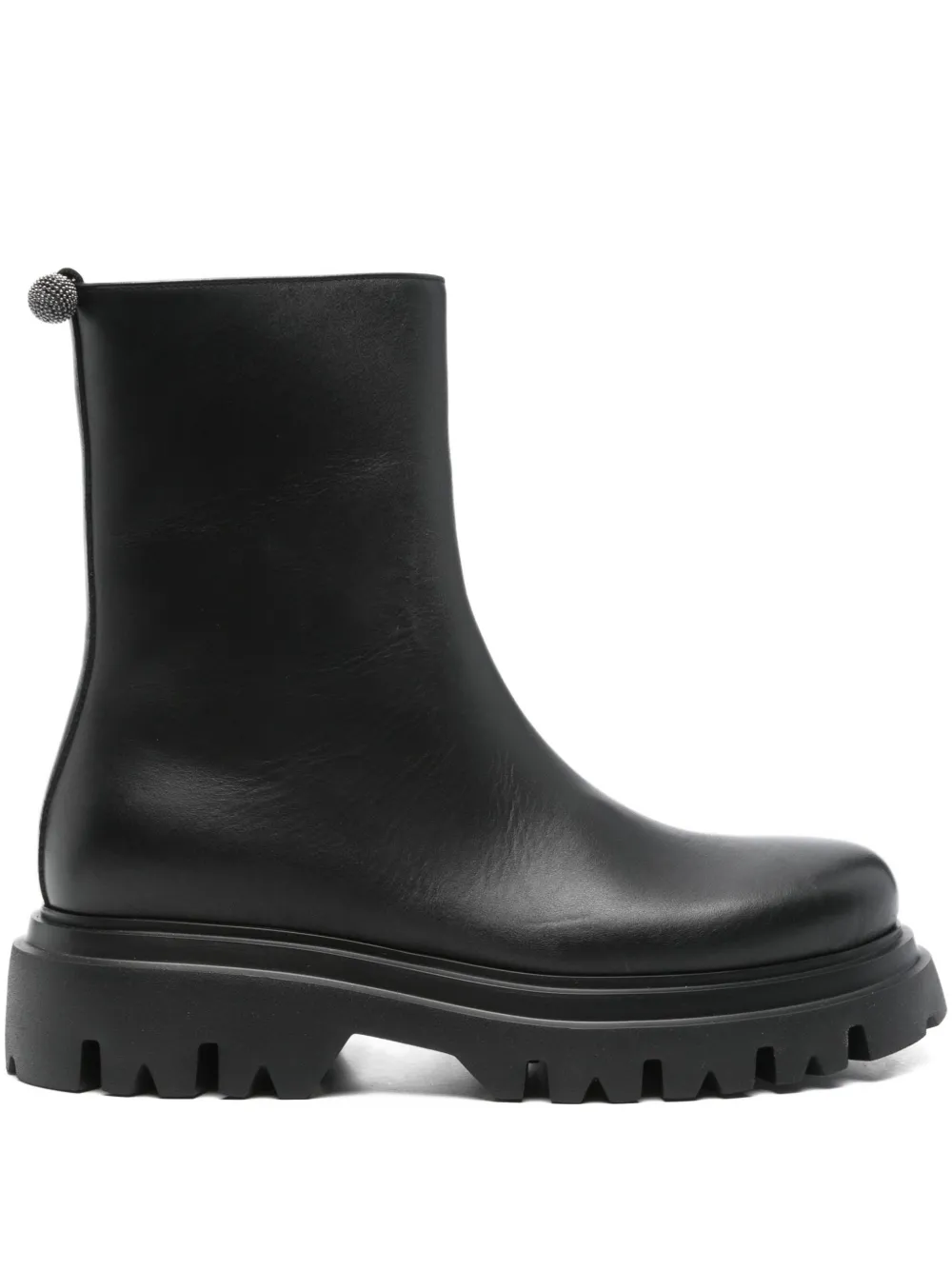 Fabiana Filippi Leather Side-zip Boots In Black