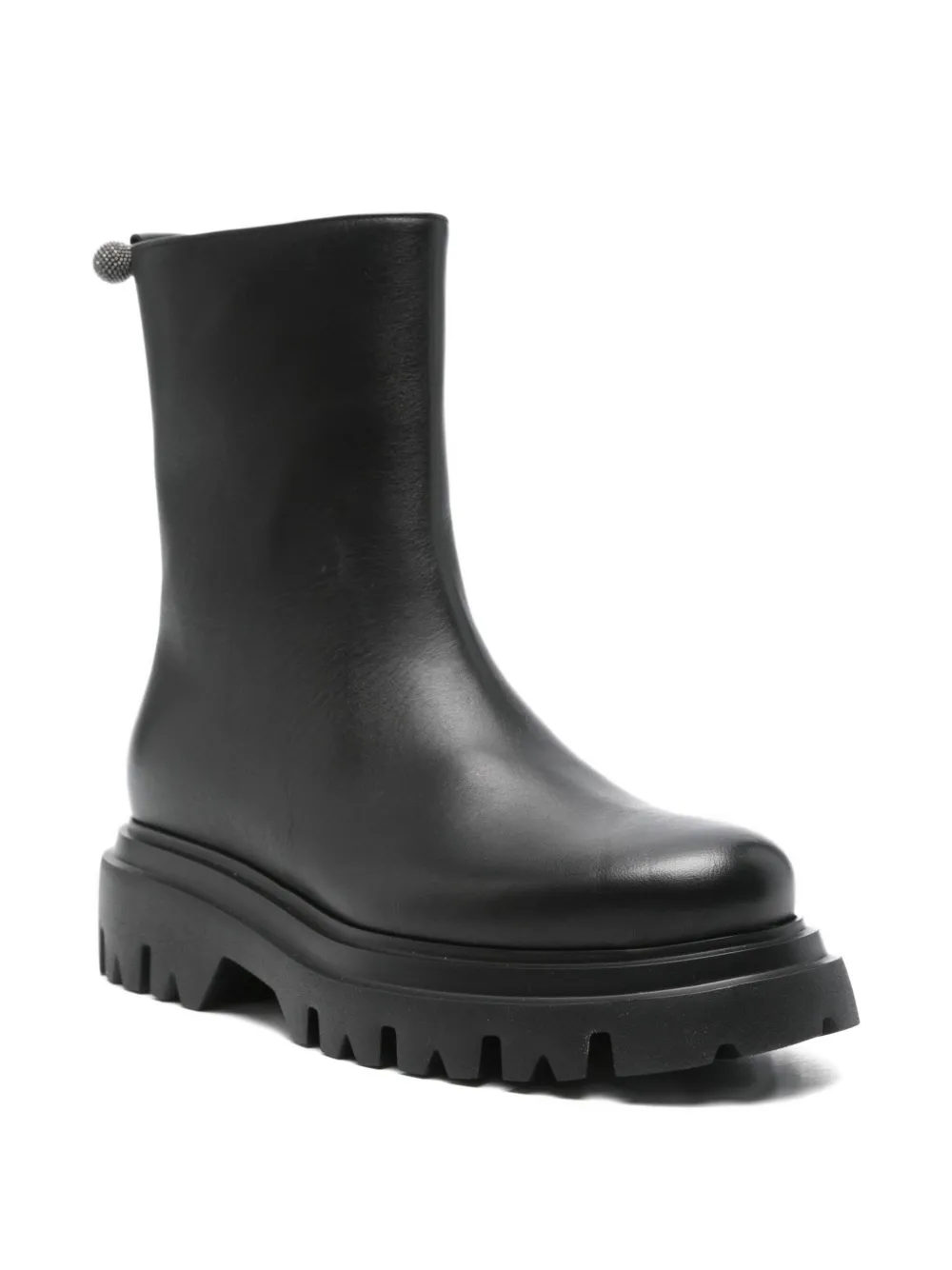 Fabiana Filippi Leather Side-zip Boots In Black