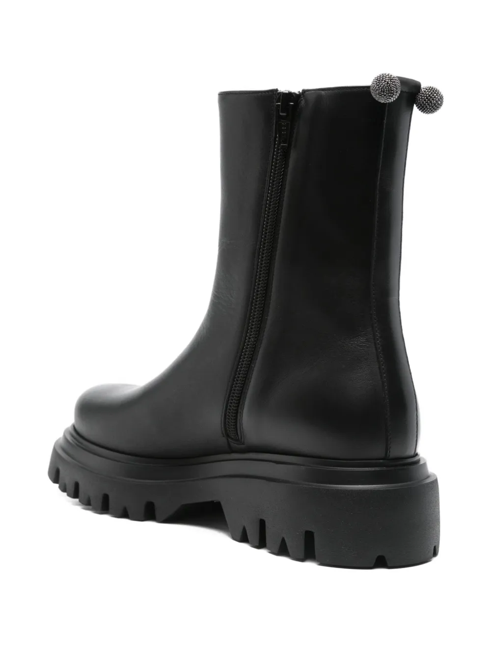 Fabiana Filippi Leather Side-zip Boots In Black