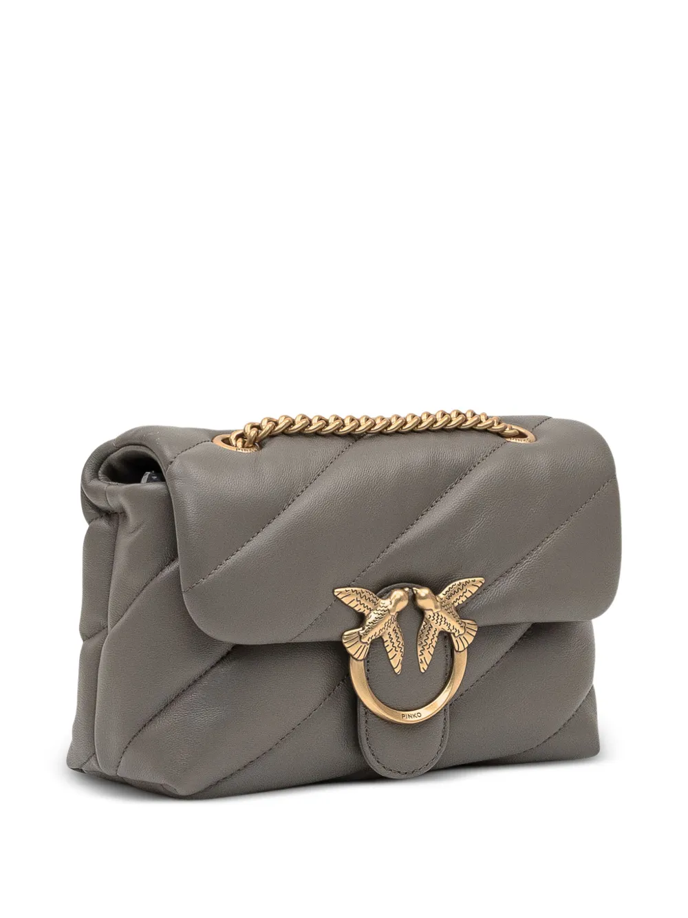 PINKO Love gewatteerde schoudertas met logo Grijs