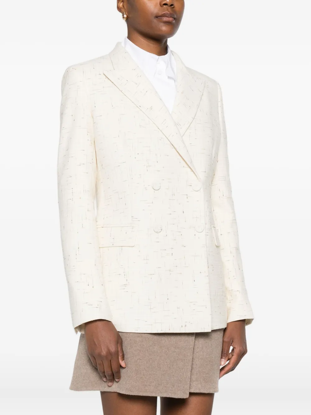 Fabiana Filippi Tailored Jacket With Notched Lapels And Pockets In White