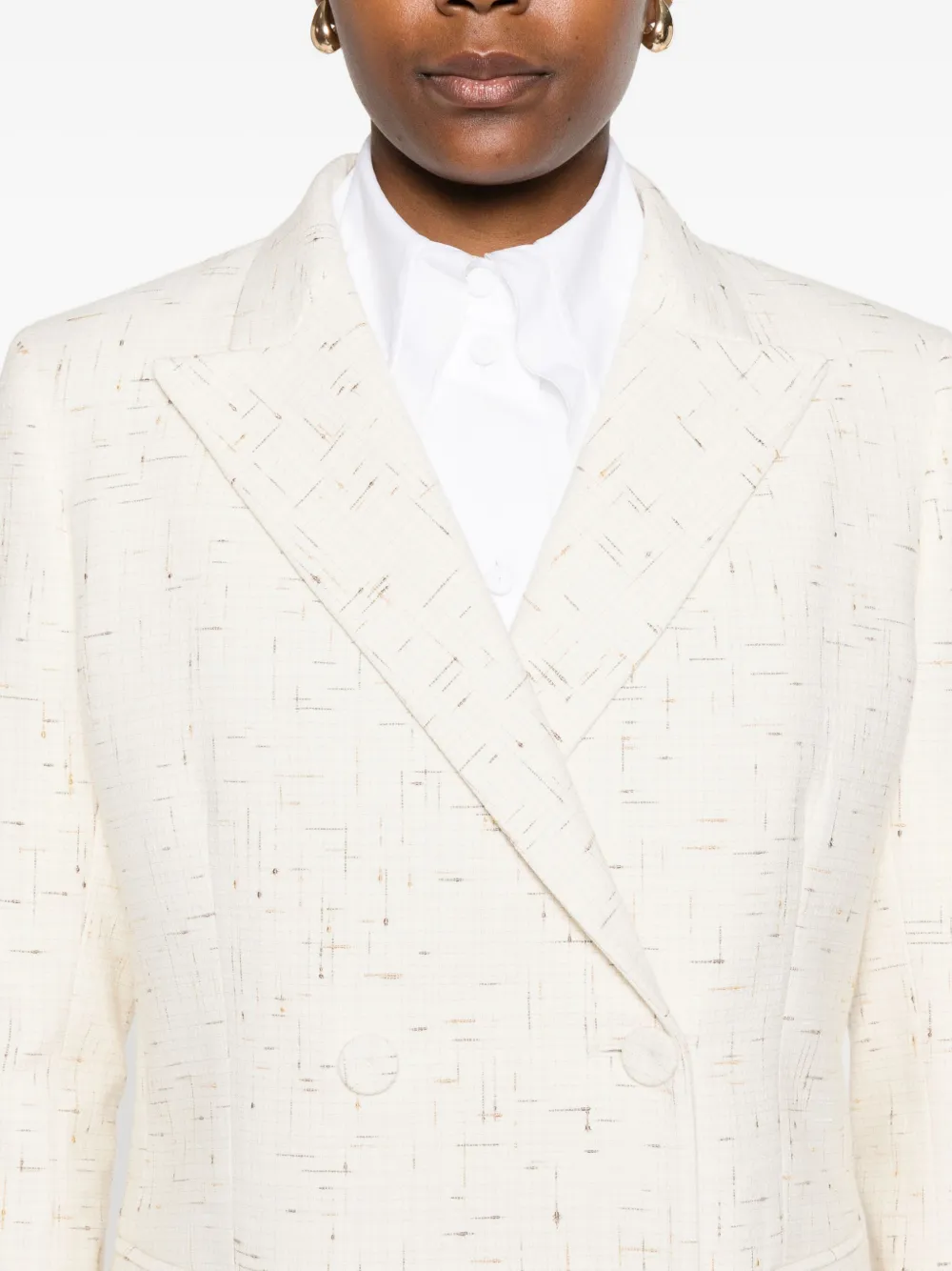 Fabiana Filippi Tailored Jacket With Notched Lapels And Pockets In White