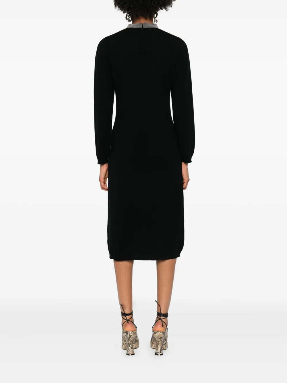 Fabiana Filippi Mini-jurk met verfraaide kraag Zwart