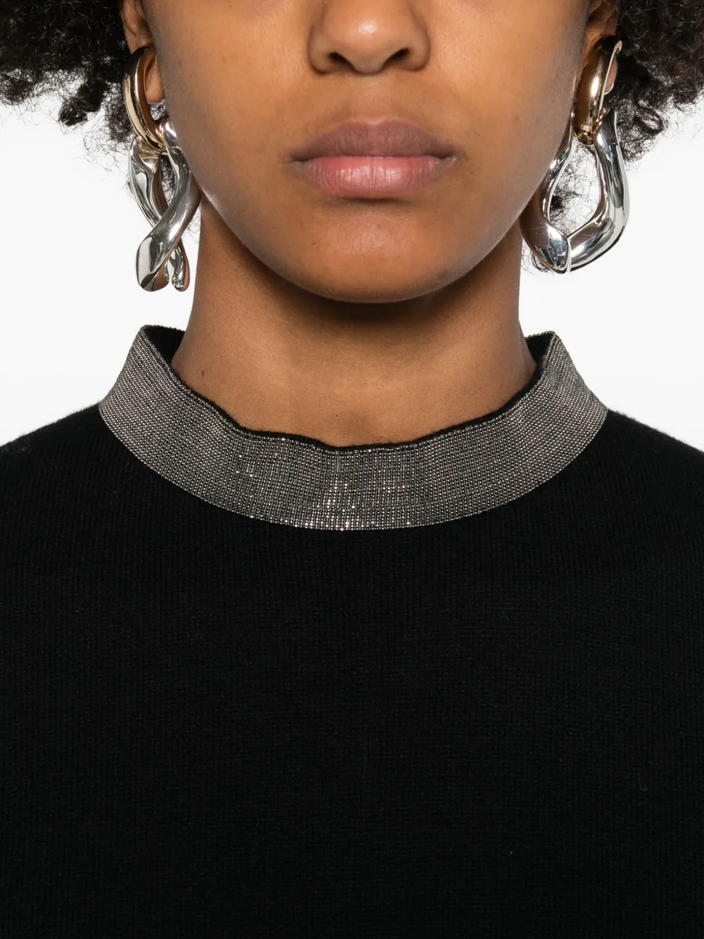 Fabiana Filippi Mini-jurk met verfraaide kraag Zwart