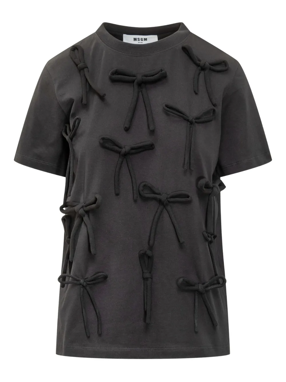 MSGM bow-embellished T-shirt Zwart
