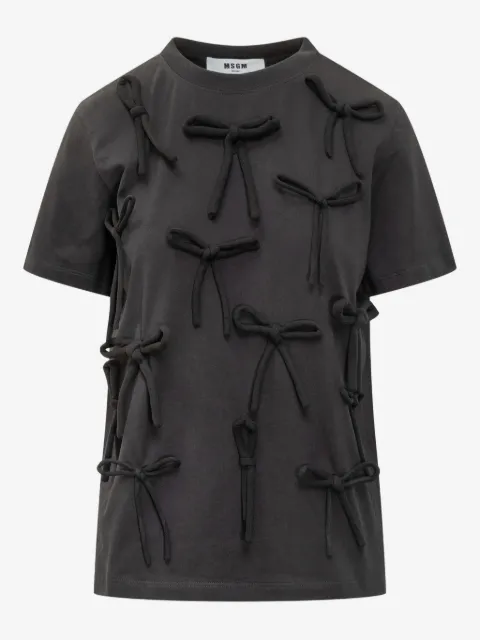 MSGM bow-embellished T-shirt