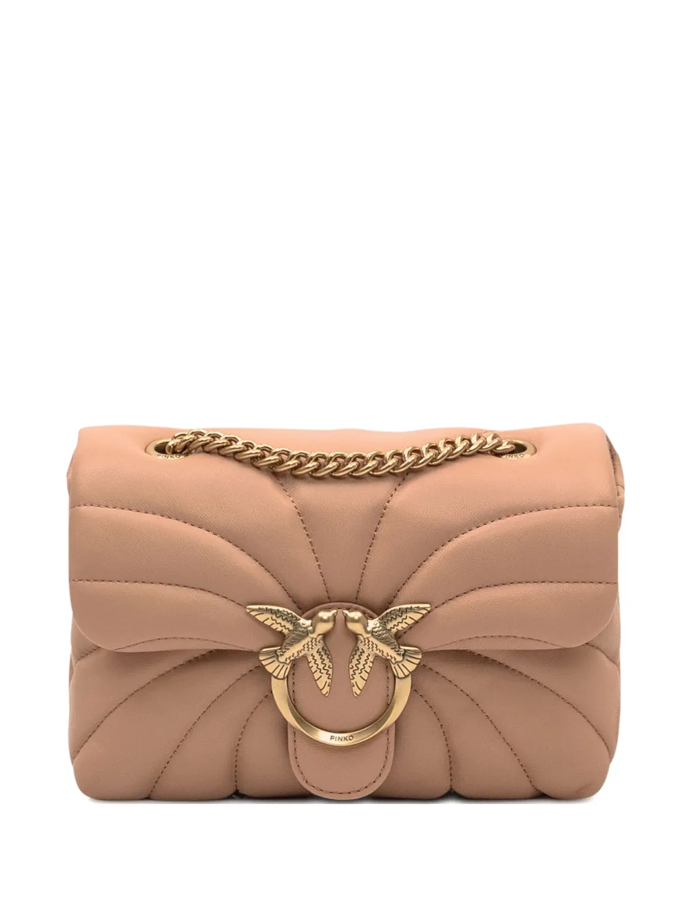 PINKO Love quilted logo-embellished shoulder bag - ピンク PINKO Love quilted logo-embellished shoulder bag - ピンク