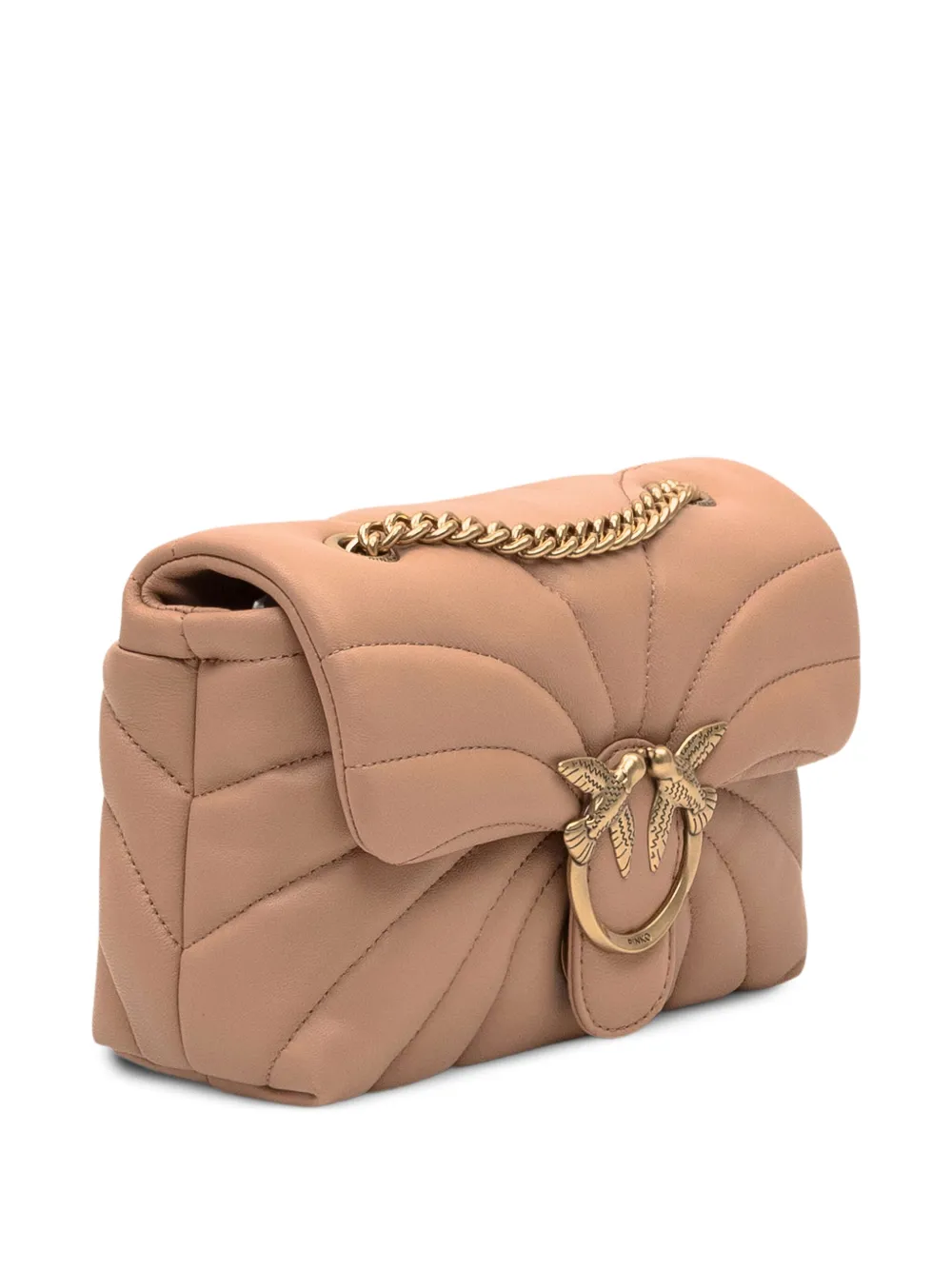 PINKO Love gewatteerde schoudertas met logo Roze