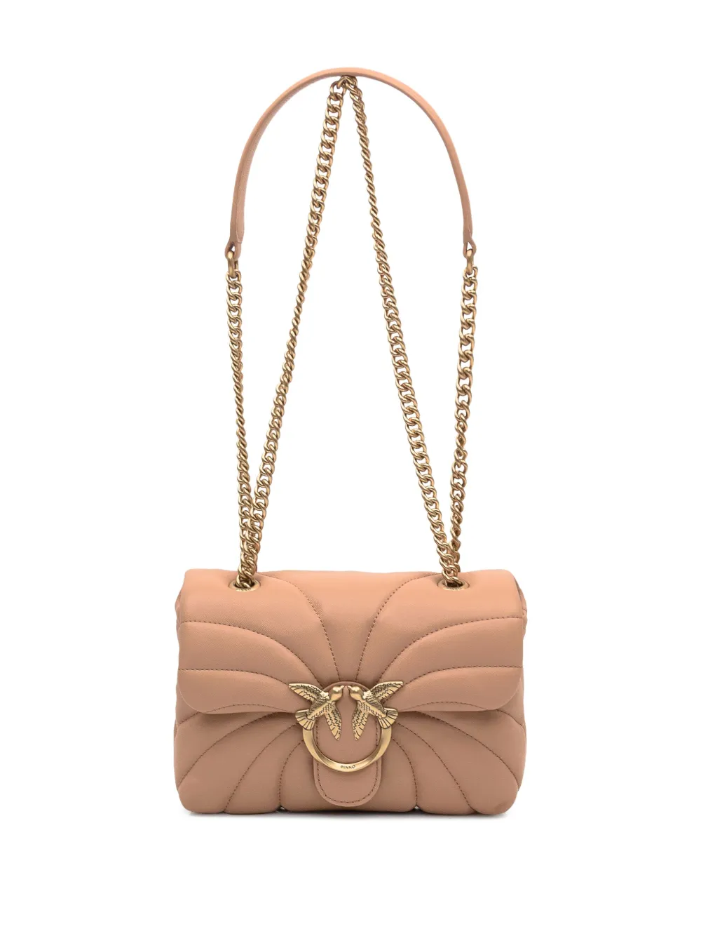 PINKO Love gewatteerde schoudertas met logo Roze