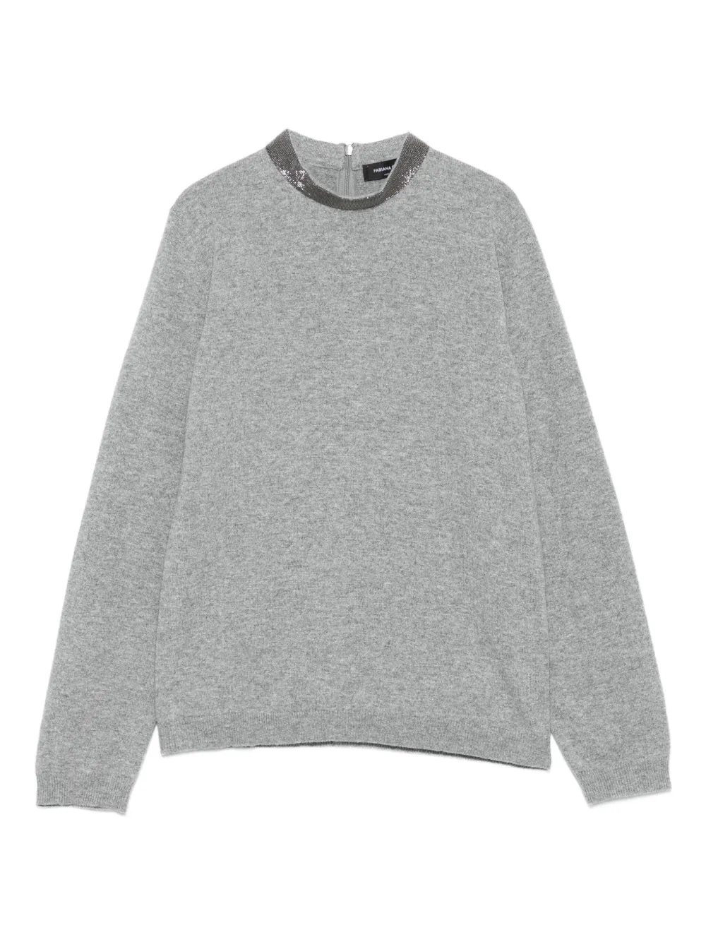 Fabiana Filippi sequin-embellished crew-neck jumper - Grey