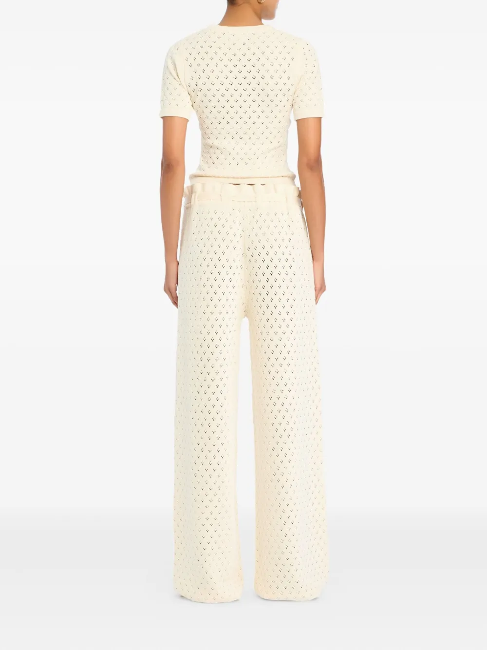 Ser.o.ya Mali Pointelle Knit Drawstring Pants In Neutral