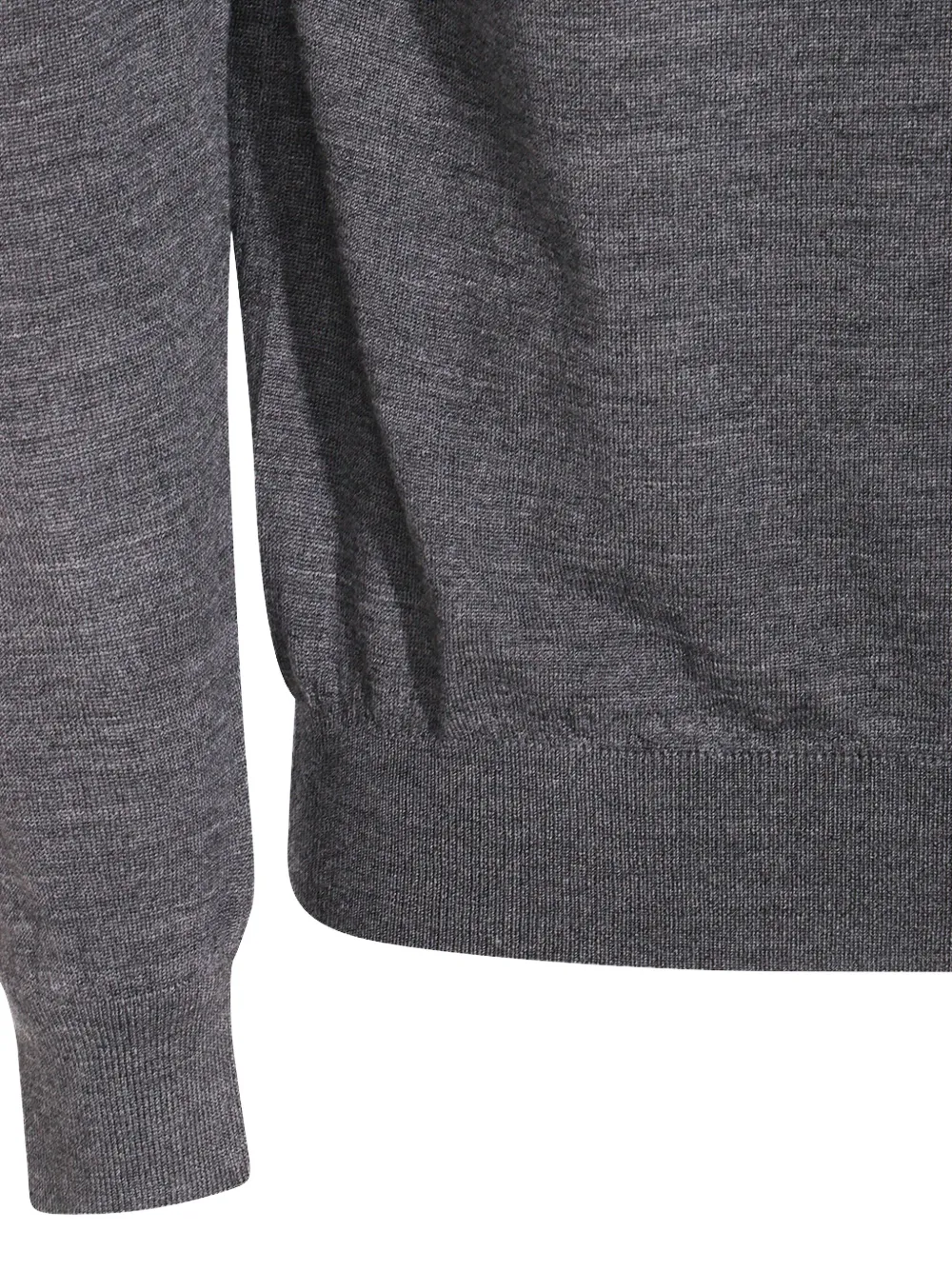 Malo Ribbed Crewneck Sweater With Long Sleeves In Gray