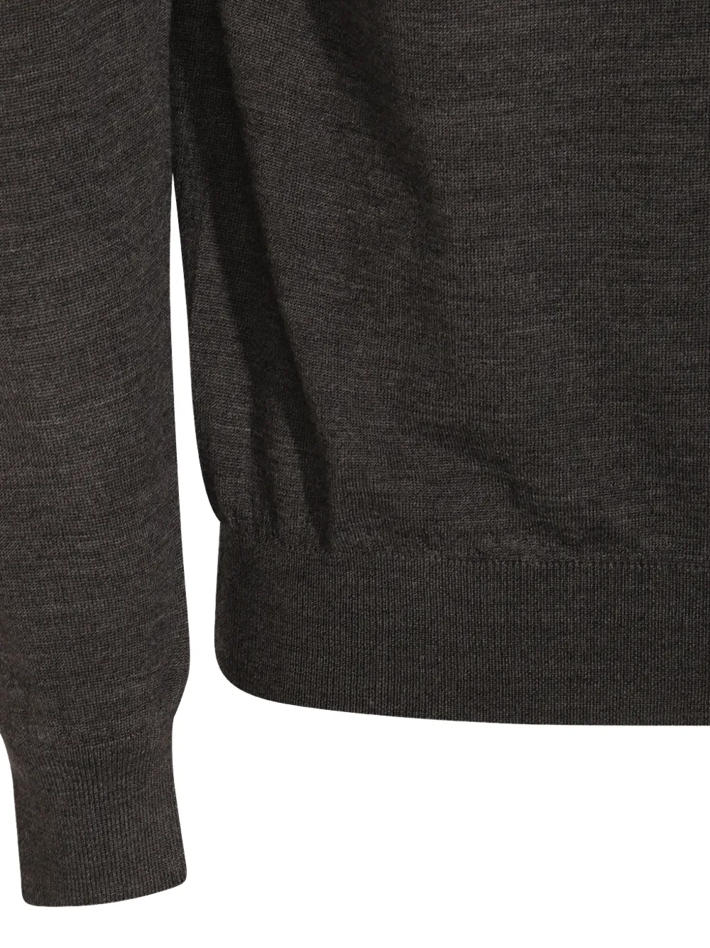 Malo Ribbed Crewneck Sweater With Long Sleeves In Gray