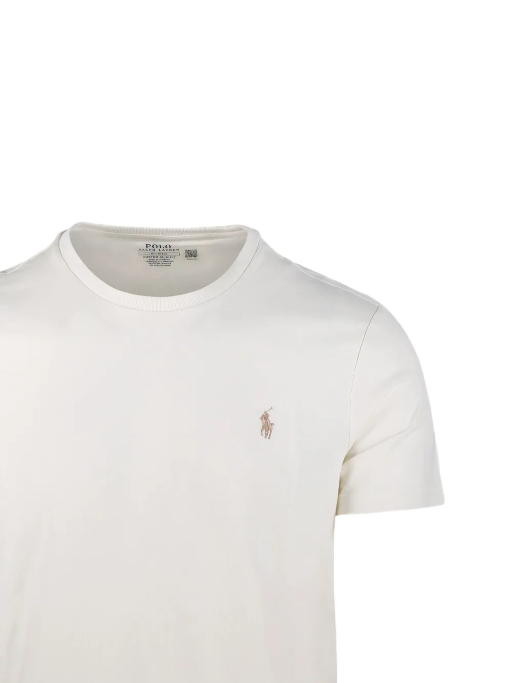 Ralph Lauren Collection Katoenen T-shirt met geborduurd logo Wit