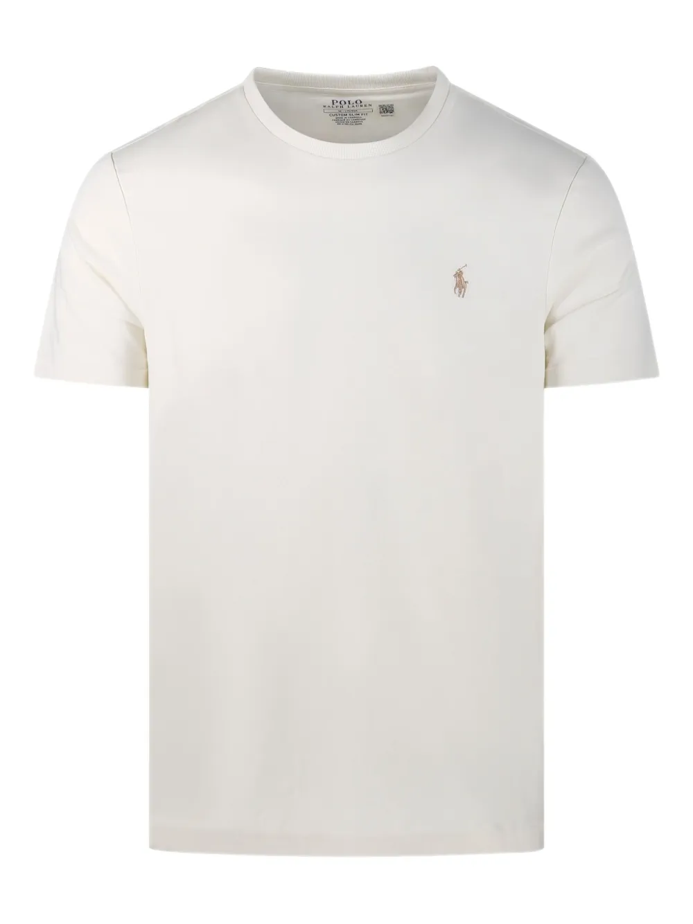 Ralph Lauren Collection Katoenen T-shirt met geborduurd logo Wit