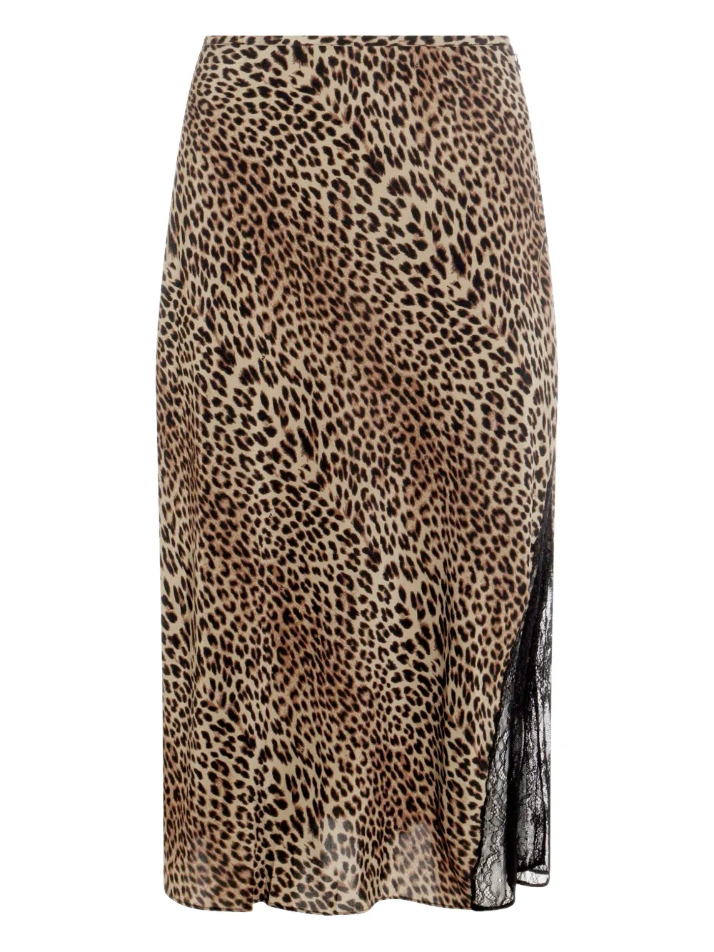Zadig & Voltaire Leopard-print Lace-insert Straight Skirt In Multi