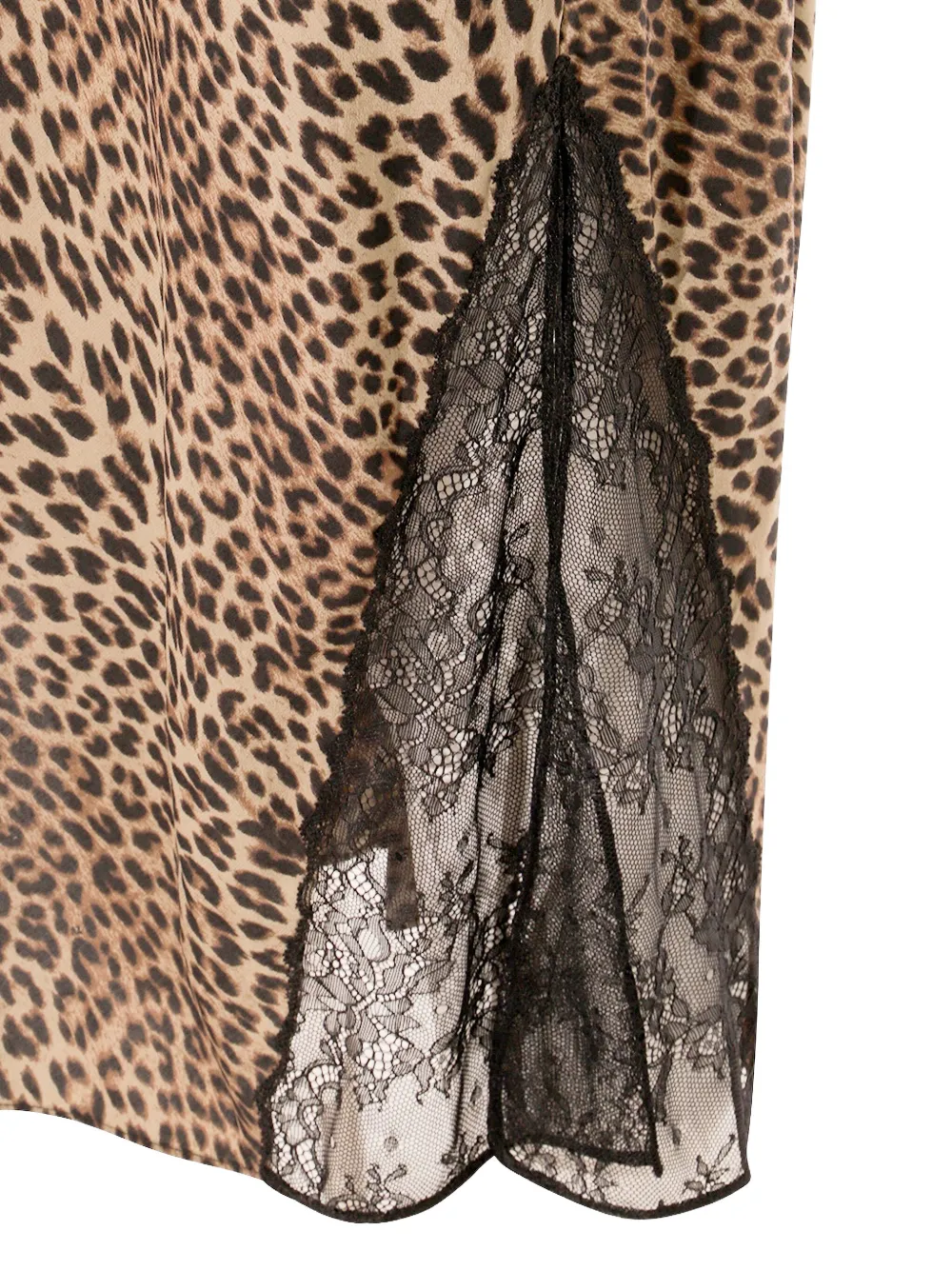 Zadig&Voltaire Straight rok met luipaardprint en kanten vlakken - Bruin
