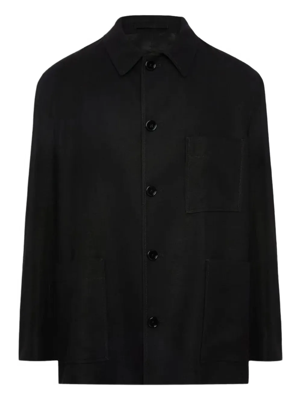 Lardini long-sleeve shirt jacket | Black | Image 1