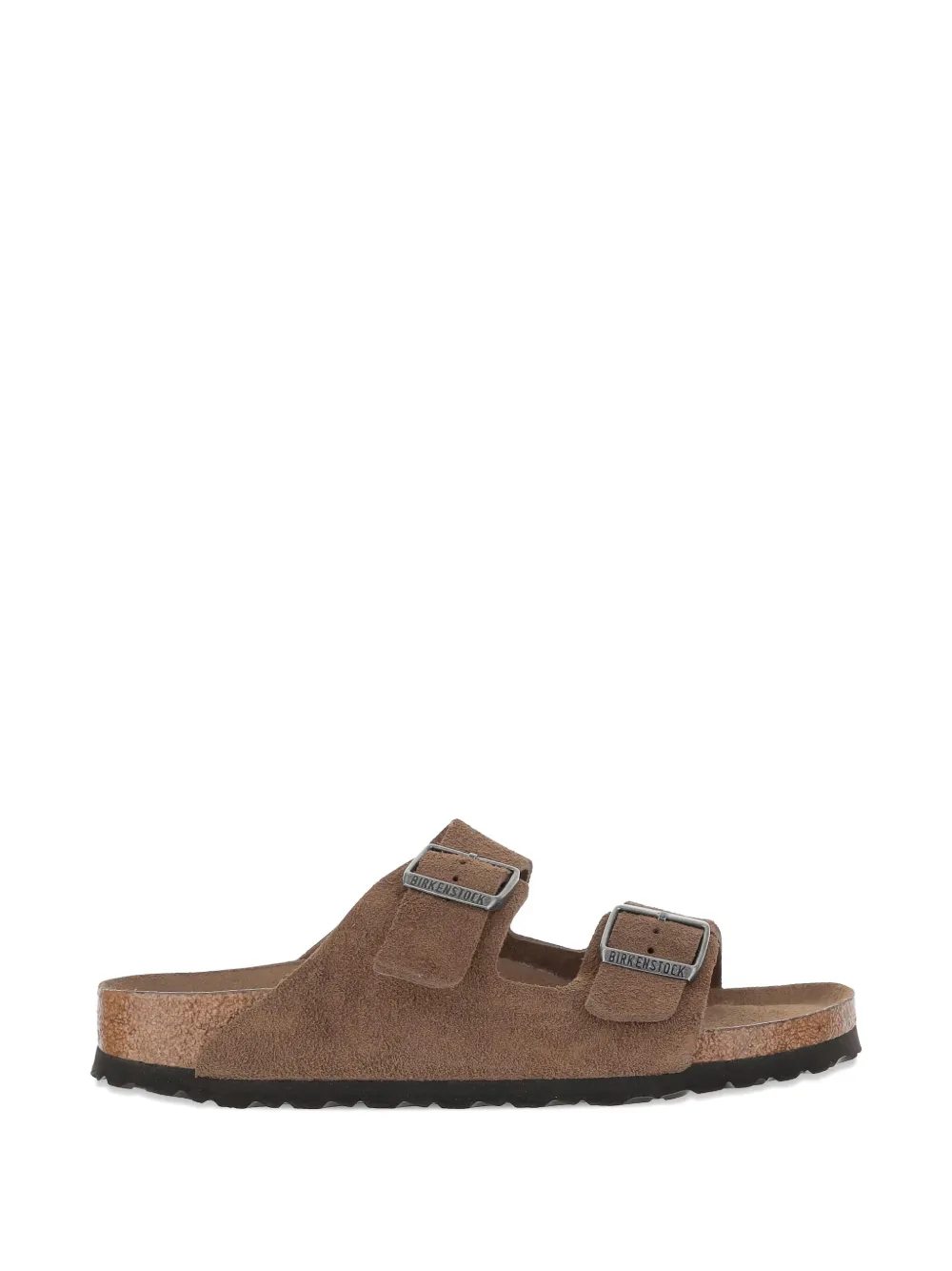 Birkenstock Arizona double-buckle suede sandals Brown
