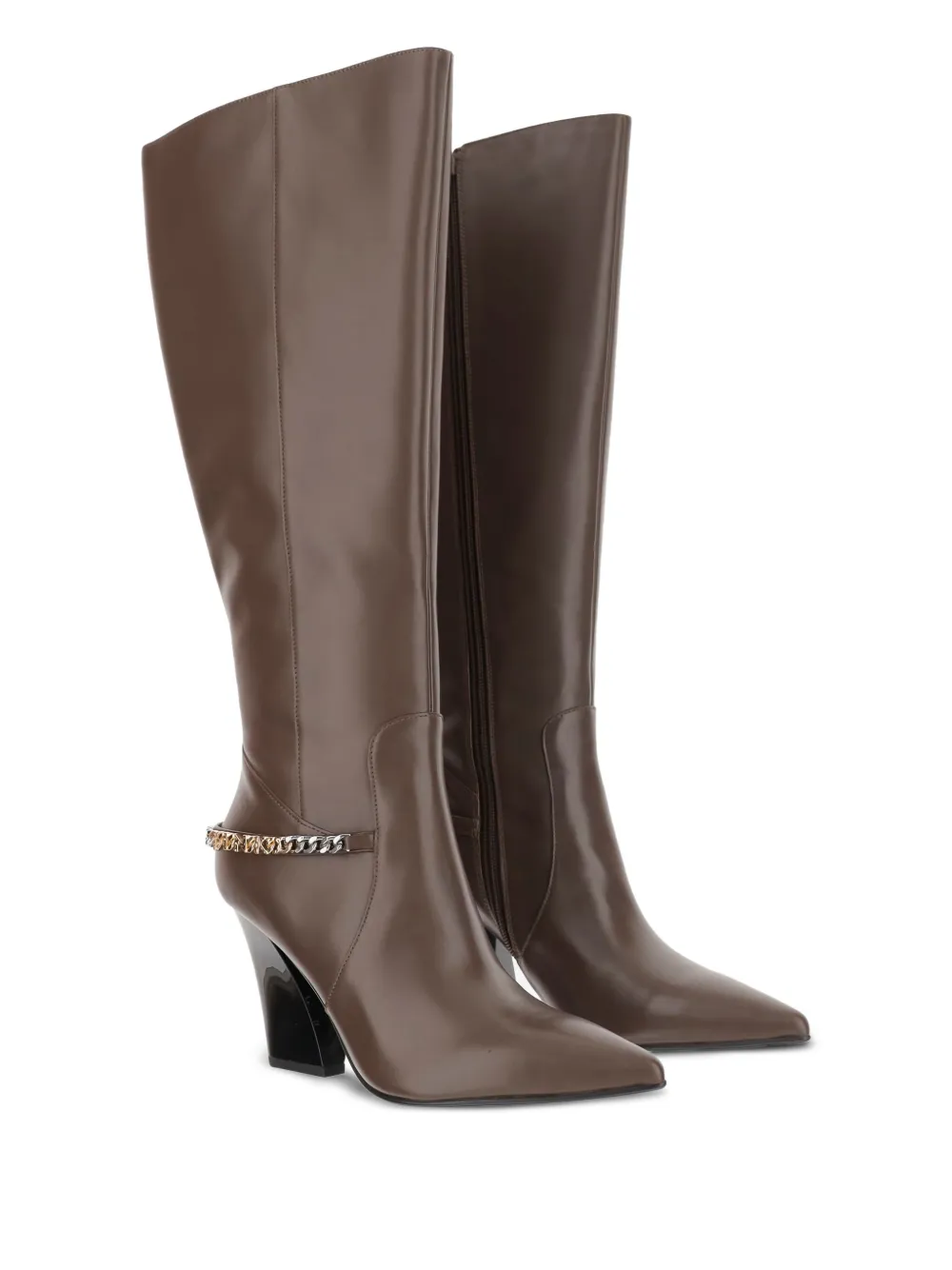PINKO 90mm chain-embellished boots Brown