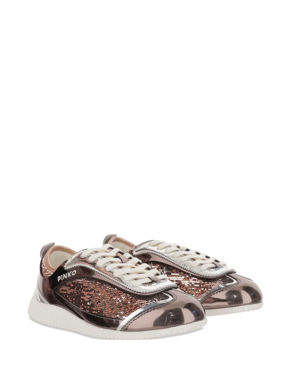 PINKO sequin-embellished low top sneakers Brown