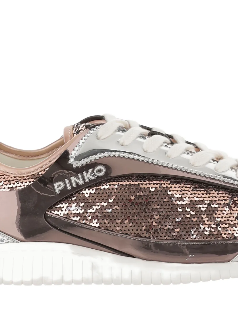 PINKO sequin-embellished low top sneakers Brown