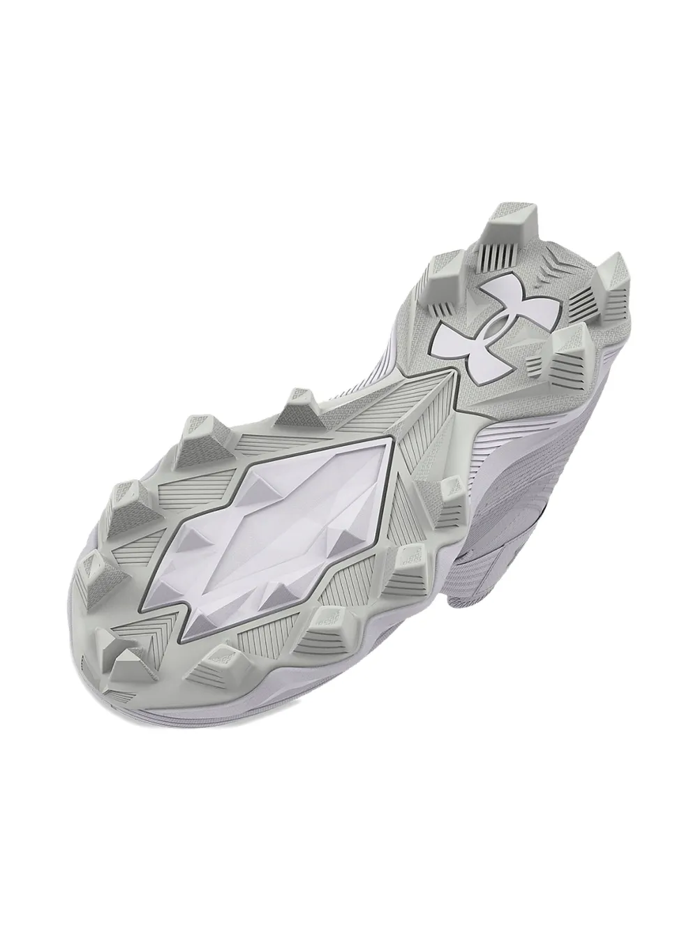 Under Armour Kids Highlight Franchise "White Metallic Silver" cleats Grey