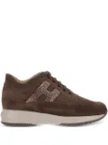 Hogan crystal-embellished suede sneakers - Brown