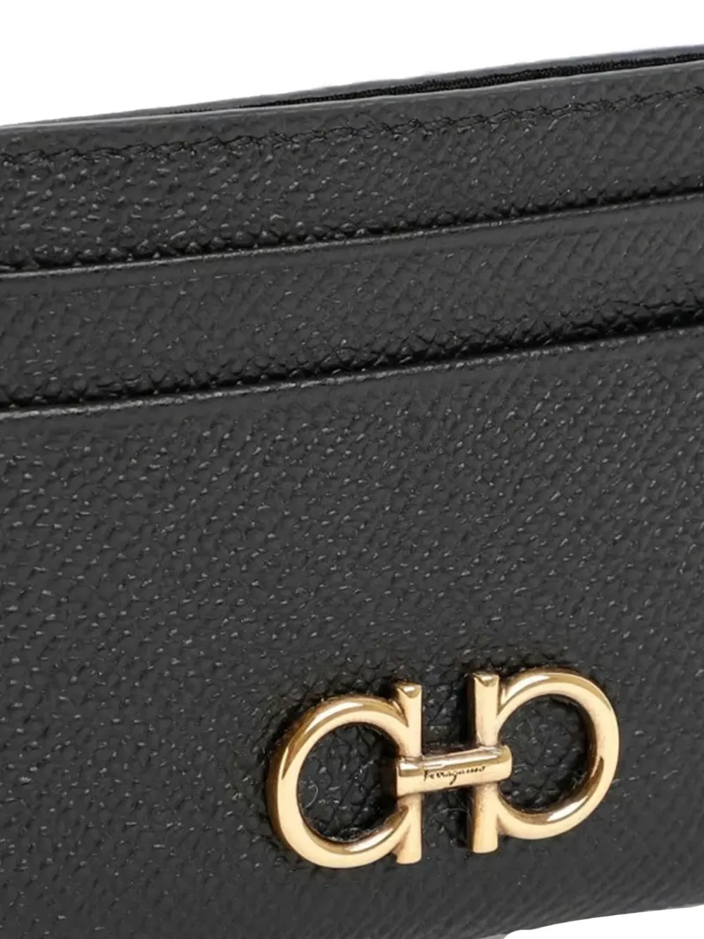 Ferragamo Leren pasjeshouder Zwart