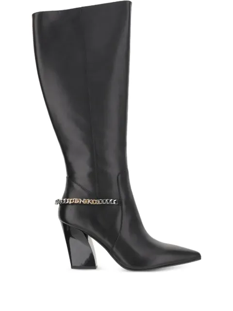 PINKO 90mm chain-embellished leather boots