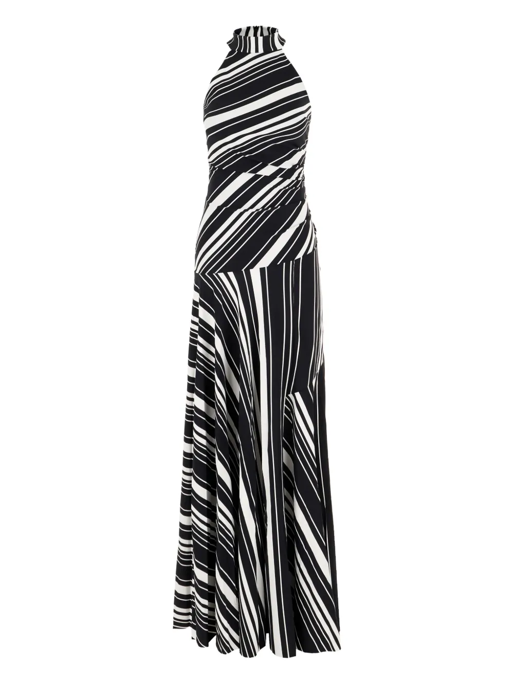 CHIARA BONI La Petite Robe stripe halter neck dress | Black | Image 1