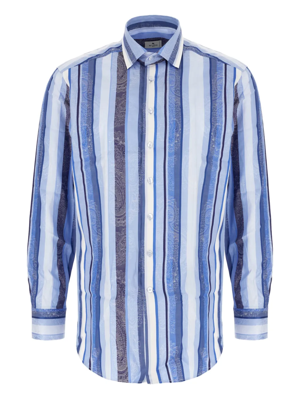 Etro Paisley-motif Striped-pattern Shirt In Blue