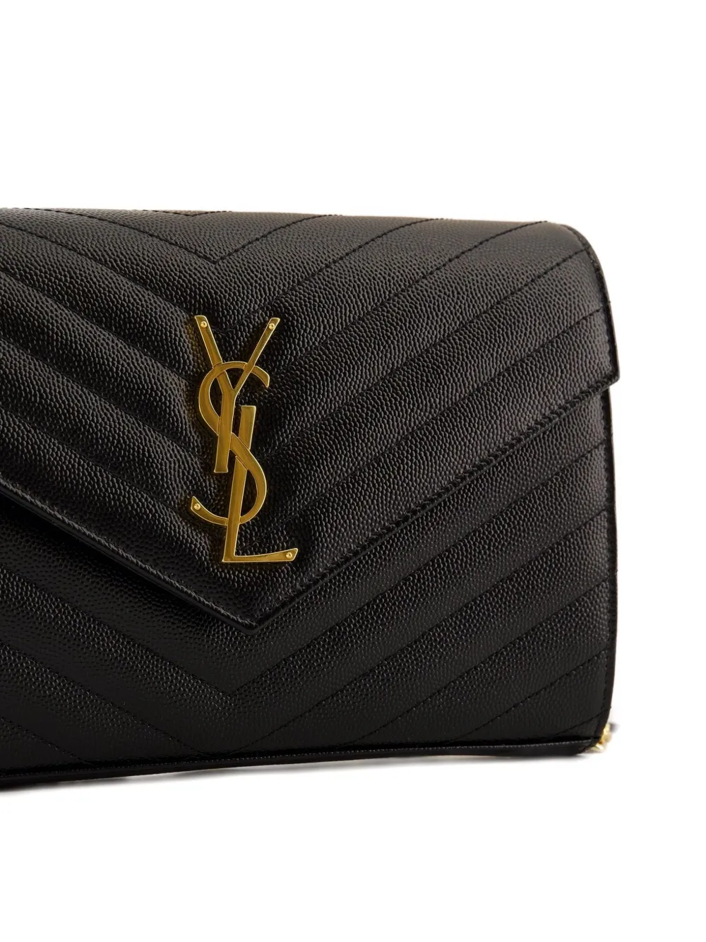 Saint Laurent Cassandre Quilted Shoulder Bag In Black