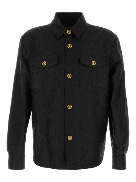 Versace camisa manga larga con estampado de leopardo