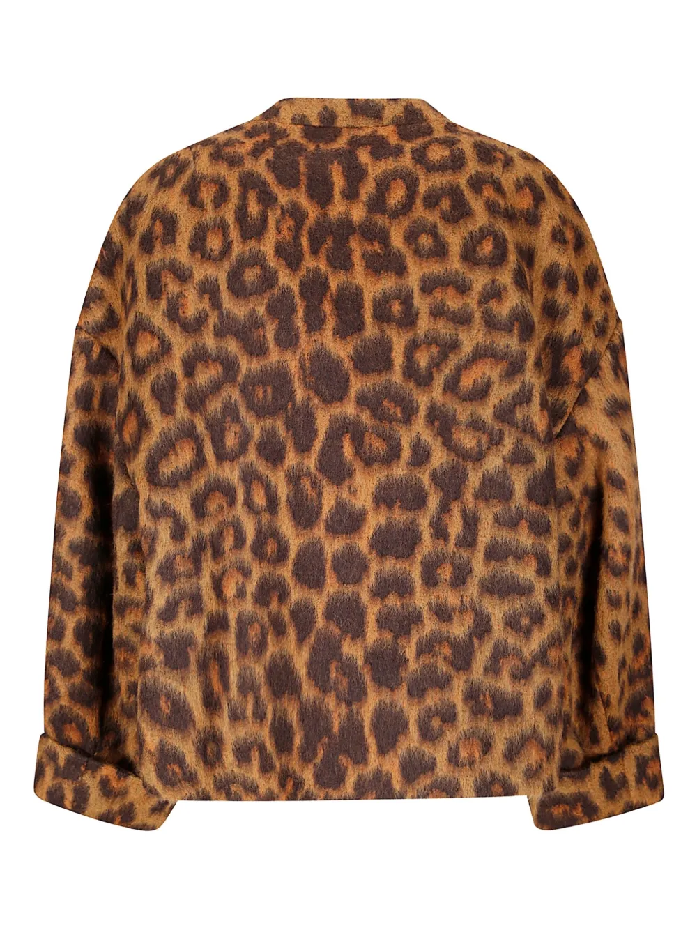 Alberto Biani leopard-print button jacket Bruin