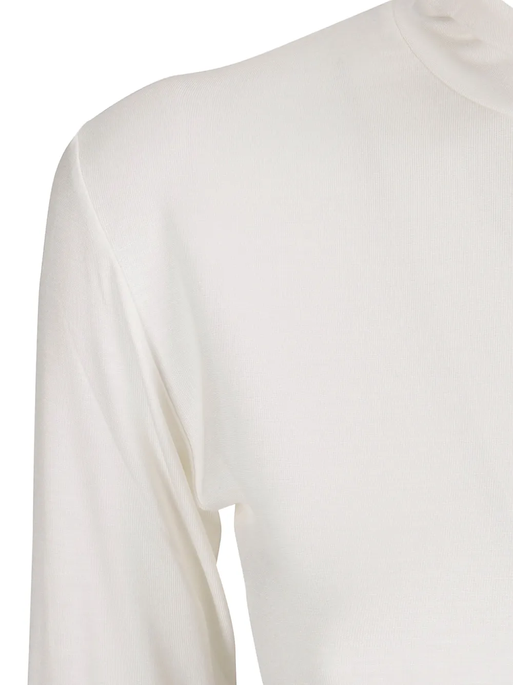 Hira Dolcevita Turtleneck Long-sleeve Top In White