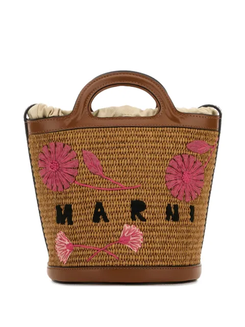 Marni small Tropicalia flower-embroidered bucket bag